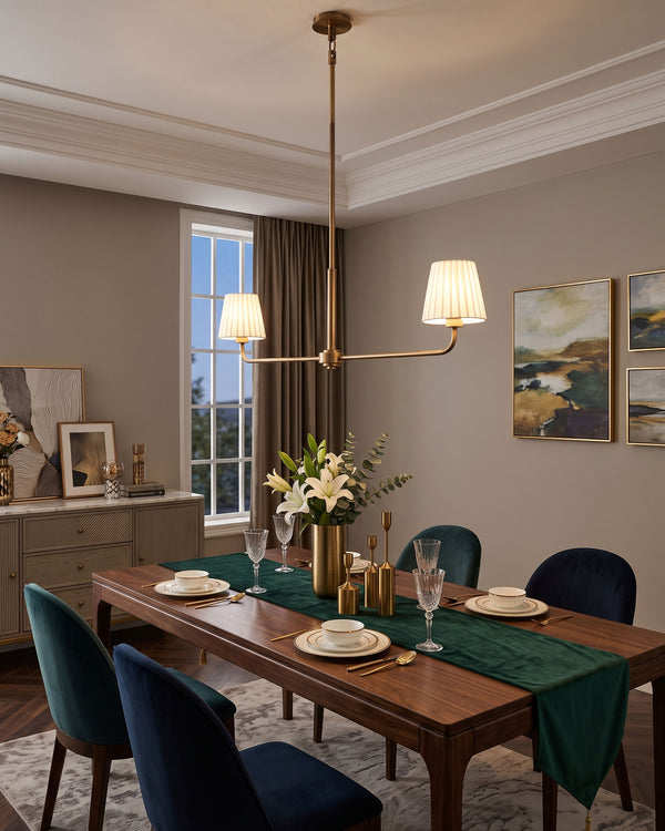 Octavia Linear Pleated Chandelier full silhouette